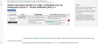 Générer un lien privé