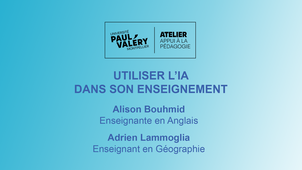 RP Utiliser l'IA dans son enseignement