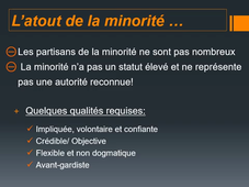 CM 1 (parties 1 et 2). Influence minoritaire