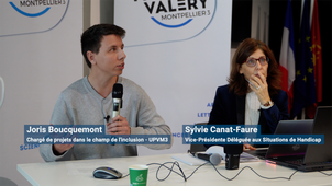 Comment construire un ADN Inclusif en prenant en compte les nouveaux besoins universitaire des étudiants ? Sylvie Canat-Faure et Joris Boucquemont chargé de projet dans le champ de l'inclusion