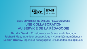 RP Collaboration entre enseignants et ingénieurs pédagogiques