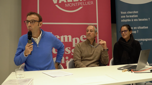 Signature de la convention et présentation du Dispositif Formation Accompagnée (DFA) - M. Pierre-Yves Cade - directeur du CRIP Centre de rééducation et d’insertion professionnelle_UGECAM, l'équipe Handi-UMPV et l'équipe du CRIP.
