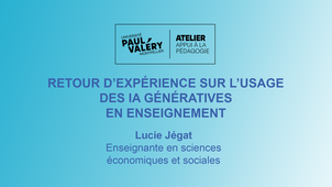 RP Retour d'expérience sur l'usage des IA génératives en enseignement